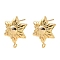 Brass Stud Earring Findings, Nickel Free, Star, with Loop, Real 18K Gold Plated, 17.5x12.5mm, Hole: 1.4mm, Pin: 0.7mm