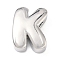 Brass Initial Beads, Platinum, Long-Lasting Plated, Rack Plating, Lead Free & Cadmium Free, Letter K, 21x15.5x6.5mm, Hole: 8.5x4mm