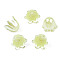 Spray Paint ABS Plastic Imitation Pearl Beads, Flower, Yellow, 10x11x8.5mm, Hole: 1.4mm