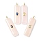 Natural Rose Quartz Pendants, Rectangle Charms with Brass Micro Pave Cubic Zirconia Findings, Golden, The Color Of Zircon Is Random, 51x13x7mm, Hole: 3x2mm