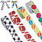 20M 4 Styles Polyester Sport Ball Print Grosgrain Ribbons, Garment Accessories, Mixed Shapes, 7/8 inch(22mm), 5m/style