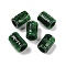 Natural Myanmar Jade/Burmese Jade Carved European Beads, Large Hole Beads, Dyed, Column, 15x11mm, Hole: 6mm