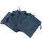 Rectangle Polyester Storage Bags, Drawstring Pouches Packaging Bag, Marine Blue, 18x13cm