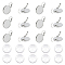 20Pcs 304 Stainless Steel Leverback Earring Findings, with Flat Round Setting, with 20Pcs Transparent Glass Cabochons, Stainless Steel Color, Tray: 20mm, 19.5~33.5x5.5~21.5mm, Pin: 0.8mm