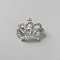Crown Alloy Rhinestone Brooches for Women, Platinum, 24.5x32.5mm