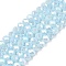 Electroplate Glass Beads Strands, Opaque Solid Color, AB Color Plated, Faceted, Rondelle, Light Sky Blue, 4x3mm, Hole: 0.4mm, about 110~115pcs/strand, 39~40cm