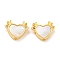 Brass Micro Pave Clear Cubic Zirconia Beads, with Shell, Heart, Real 18K Gold Plated, 10x13x4mm, Hole: 1.5mm