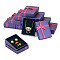 Rectangle Paper Jewelry Set Storage Boxes with Bowknot, Necklaces Rings Gift Case with Sponge Inside, Purple, 8.7x6.7x2.6cm