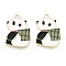 Alloy Enamel Pendants, Panda, Cadmium Free & Nickel Free & Lead Free, Light Gold, Black, 28x19x1.5mm, Hole: 1.8mm