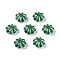 Acrylic Beads, Silver Metal Enlaced, Flower, Green, 6.5x6.5x3.5mm, Hole: 1.6mm, about 6250pcs/500g