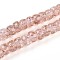 Luminous Handmade Gold Foil Glass Beads Strands, Rondelle, Glow in the Dark, Misty Rose, 7~8.5x4.5~6.5mm, Hole: 1~1.5mm, about 80pcs/strand, 16.34 inch(41.5cm)