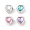 Acrylic Rhinestone Beads, Mixed Color, Heart, 11.5x11.5x10mm, Hole: 4mm