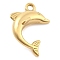 Ion Plating(IP) 304 Stainless Steel Pendants, Dolphin, Real 14K Gold Plated, 20.5x15.5x7.5mm, Hole: 1.8mm