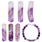 6Pcs Natural Fluorite Connector Charms, Curved Rectangle Links, 36x9.5x5.5mm, Hole: 2.5mm