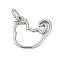 Brass Charms, Cat Shape, with Jump Ring, Cadmium Free & Lead Free, Rack Plating, Long-Lasting Plated, Platinum, 13x15x1.5mm, Hole: 3.6mm
