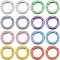 16Pcs 8 Colors Zinc Alloy Spring Gate Rings, Round Ring, Mixed Color, 7 Gauge, 20x3.5mm, 2pcs/color