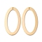 Brass Pendants, Oval, Hollow, Real 18K Gold Plated, 32.5x17x1mm, Hole: 1.4mm