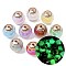 Opaque Luminous Resin & CCB Plastic Beads, Round with Rune, with Glitter Powder, Mixed Color, 16mm, Hole: 3mm