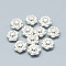 925 Sterling Silver Beads, with 925 Stamp, Lotus, Silver, 10x7mm, Hole: 1.2mm