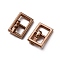 Mini Alloy Center Bar Buckles, For Doll Webbing, Strapping Bags, Garment Accessories, Rectangle, Light Gold, 11.5x7.5x1mm