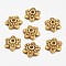 Tibetan Antique Golden Metal Caps, Lead Free & Cadmium Free, 9mm in diameter, 9x3mm, Hole: 1mm