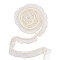 5 Yards Organza Flower Lace Trim, with Plastic Pearl, for Garment Accessories, Lemon Chiffon, 1-3/4 inch(45mm)