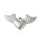 304 Stainless Steel Pendants, Heart with Wing Charms, Stainless Steel Color, 20x39.5x3.5mm, Hole: 2mm