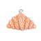 Resin Pendants, Imitation Food, with Platinum Plated Iron Screw Eye Pin Peg Bails, Triangle Bread, Dark Orange, 18x24x5.5mm, Hole: 2mm