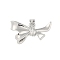 Brass Pendants, Cadmium Free & Nickel Free & Lead Free, Bowknot Charms, Real Platinum Plated, 19x31x8mm, Hole: 5.5x3.5mm