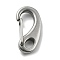 304 Stainless Steel Push Gate Snap Keychain Clasp Findings, Stainless Steel Color, 48.5x24x3mm, Hole: 7x10.5mm