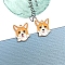 Alloy Enamel Puppy Pendants, Cute Dog Charms, Orange, 23x20mm