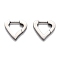 Tarnish Resistant 304 Stainless Steel Huggie Hoop Earrings, Heart, Stainless Steel Color, 13x14.5x3mm, Pin: 1mm