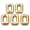 CCB Plastic Linking Rings, Quick Link Connectors, For Jewelry Cross Chains Making, Rectangle, Golden, 41.5x31.5x8.5mm, Inner Diameter: 11x23mm