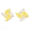 Opaque Acrylic Beads, Fan, Yellow, 29.7x29.5x7.8mm, Hole: 2.5mm, 250pcs/500g