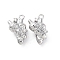 Brass Crystal Rhinestone Pendants, Corn Charm, Real Platinum Plated, 15x9x6.5mm, Hole: 1.4mm