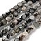 Natural Black Netstone Beads Strands, Nuggets, Tumbled Stone, 7~13x4.5~10x4.5~10mm, Hole: 1.2mm, about 44~46pcs/strand, 15.08~16.14 inch(38.3~41cm)
