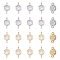 20Pcs 2 Colors Rack Plating Brass Pave Clear Cubic Zirconia Connector Charms, Long-Lasting Plated, Hexagon Links, Platinum & Golden, 10x5x4mm, Hole: 1.2mm, 10pcs/color
