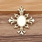 Alloy Cabochon Settings, Rhombus, Light Gold, 52x45mm