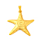 Alloy Pendants, Starfish, Golden, 72x66.7x4.3mm, Hole: 13.6x6mm