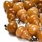 Natural Topaz Jade Pendants, with 201 Stainless Steel Finding, Gourd, 22~23x13mm, Hole: 4x7mm