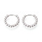 304 Stainless Steel Hoop Earrings for Women, Ring, Stainless Steel Color, 15x2.5mm