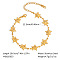 Stainless Steel Link Bracelets for Women, Real 18K Gold Plated, Star, 7-1/2 inch(19cm)