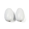 Spray Painted Wood European Beads, Large Hole Beads, Teardrop, White, 24x16~17mm, Hole: 5~5.5mm
