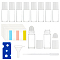 Transparent Glass Roller Ball Bottles, Refillable Bottle, with Plastic Cover & Perfume Packaging Tool, PET Memo Pads, Mixed Color, Bottles: 3.15x10cm, 1 set