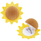 Sunflower Velvet Jewelry Boxes, for Rings, Earrings, Yellow, 7.4x4cm