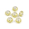 Transparent Glass European Beads, Large Hole Beads, with Brass Cores, Faceted, Rondelle, Light Khaki, 13.5~14x9~9.5mm, Hole: 5mm