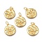 Brass Pendants, with Jump Rings, Long-Lasting Plated, Face, Real 18K Gold Plated, 20.5x17.5x3mm, Hole: 4.5mm