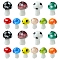 10 Colors Mushroom Handmade Lampwork Beads, Mixed Color, 12.5~16x10~12mm, Hole: 1.2~2mm, 4pcs/color