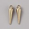Brass Pendants, Chain Extender Drop, Cone, Raw(Unplated), 16x4mm, Hole: 1.6mm