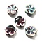 Handmade Porcelain Beads, Flower, Medium Aquamarine, 14.5x15x6.5mm, Hole: 2mm